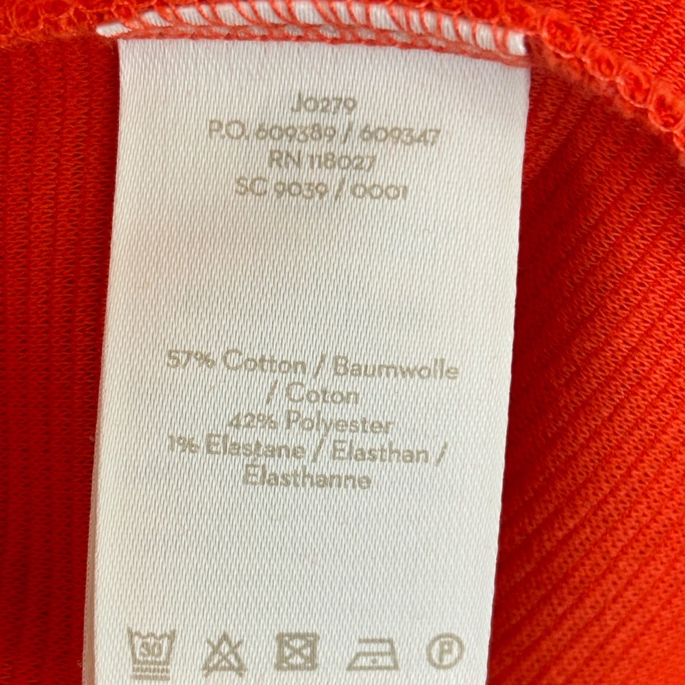 BODEN Ribbed Knit Red Orange Shift Dress‎ Knee Length 3/4 Long Sleeve Office 16L - Picture 9 of 11